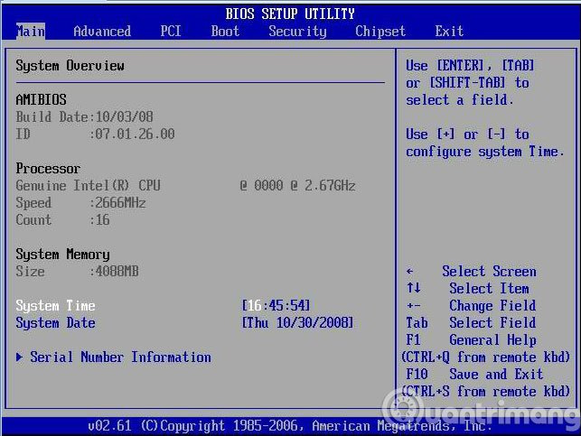 Truy cập BIOS