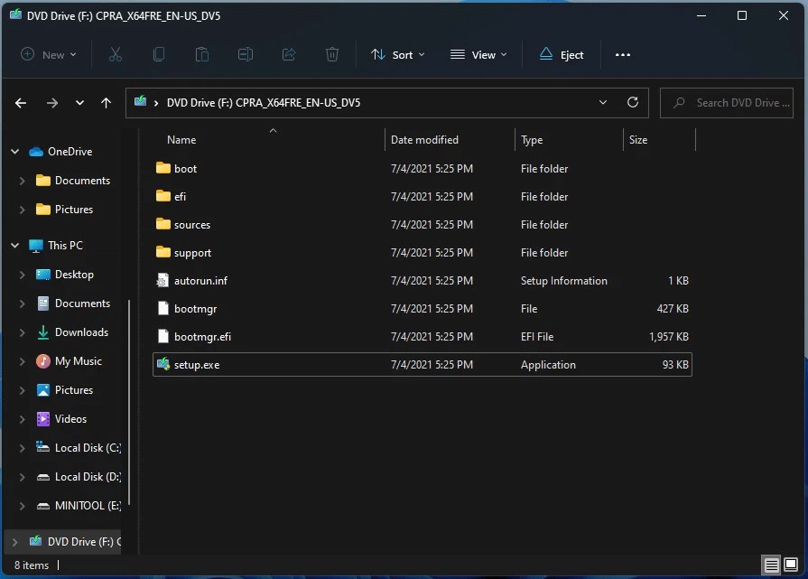 Mount fie ISO Windows 11