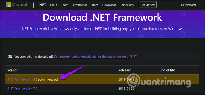 Cài đặt .NET Framework