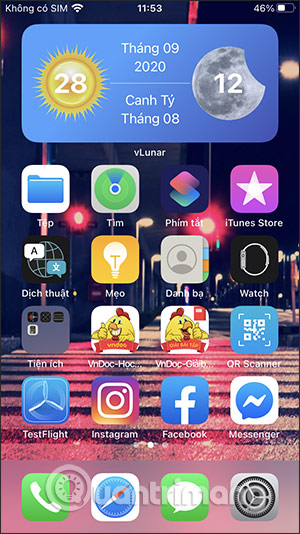 Hướng dẫn cách cài lịch âm trên màn hình iPhone
