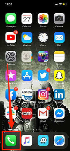 Nhấp vào biểu tượng Phone để khởi chạy ứng dụng